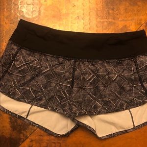 Lululemon speed up short size 4 black and white